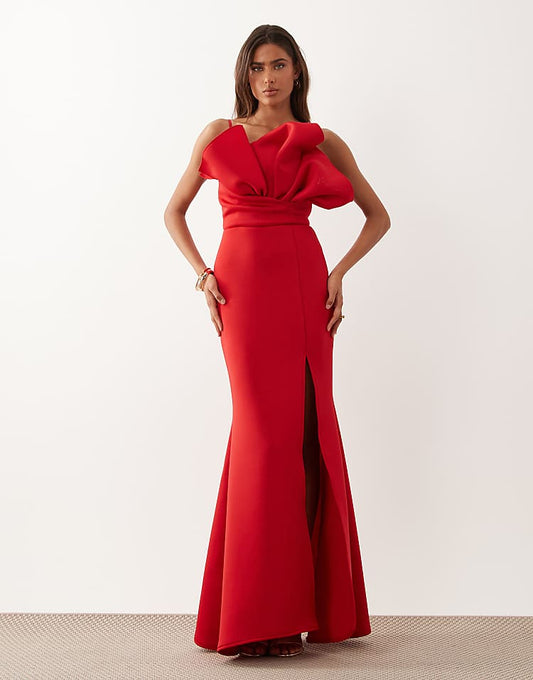 Red long dress